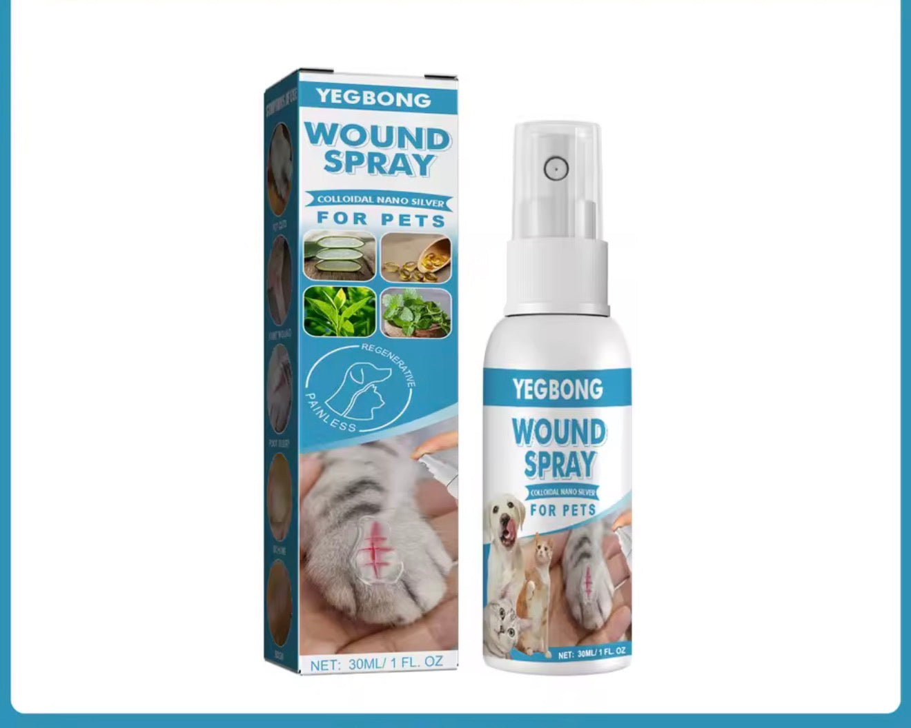 – Spray Cicatrisant au Nano-Argent Colloïdal pour Animaux (30ml)