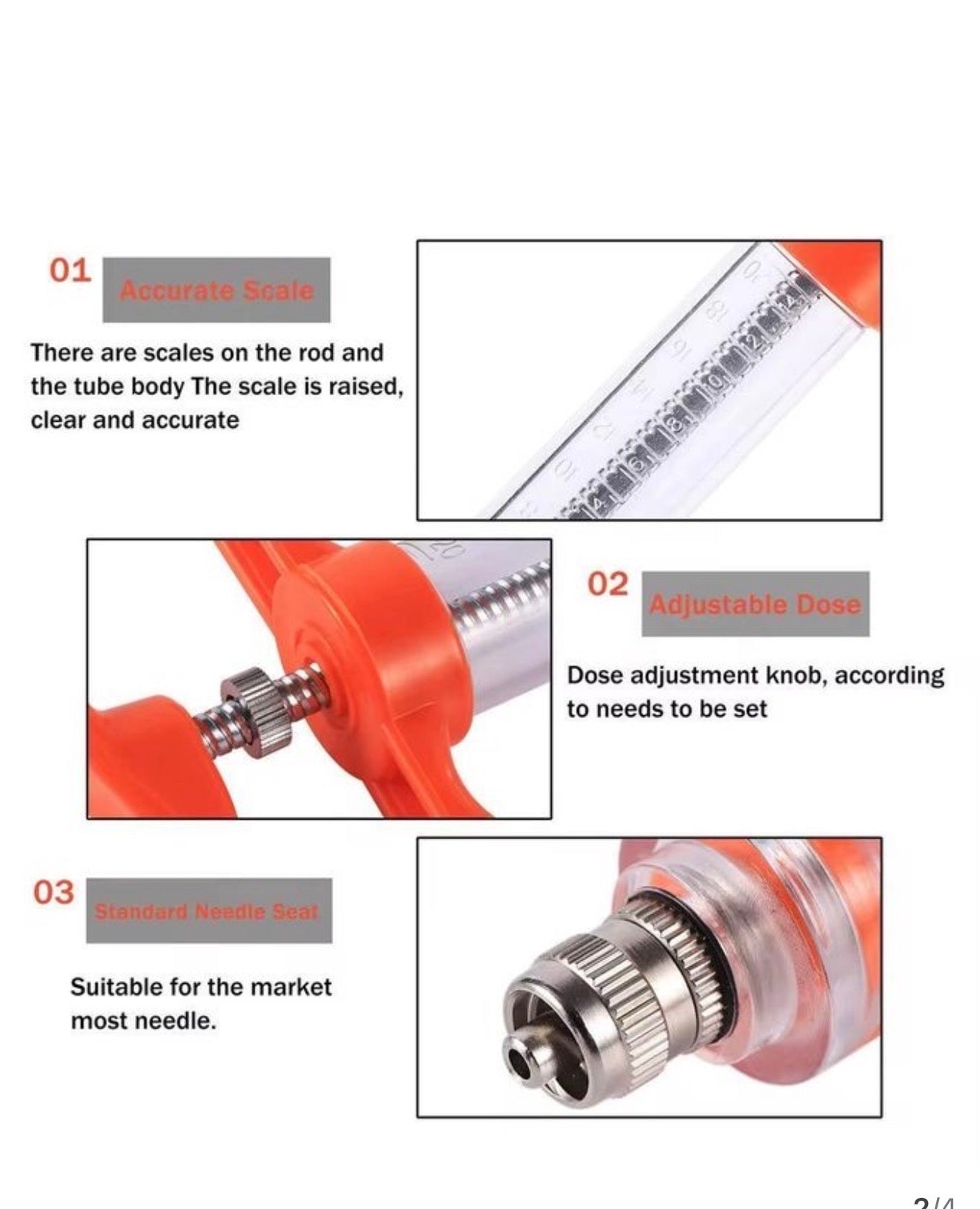 Seringue vétérinaire ARDES – Injection de précision pour animaux 20ml