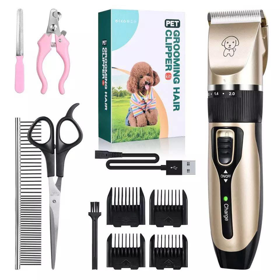 Kit de Toilettage Professionnel pour Chien et Chat - Tondeuse Rechargeable