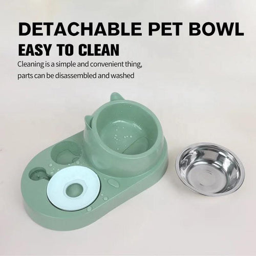 Bol Distributeur Automatique 2-en-1 pour Chat et Petit Chien