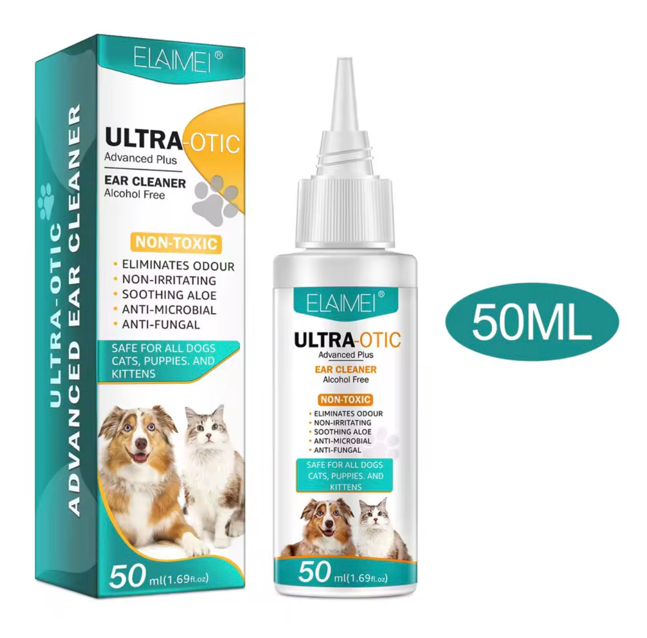 ELAIMEI Ultra-Otic – Nettoyant  Avancé pour Chiens et Chats 50ml