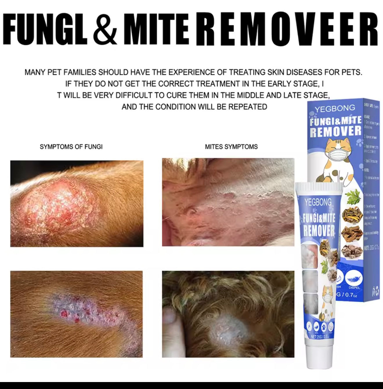 Crème Anti-Fongique et Anti-Acariens pour Animaux –