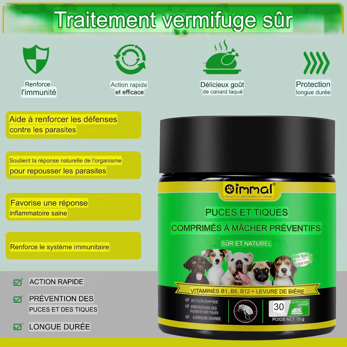 Friandises Anti-Puces & Tiques pour Chien – Sûr & Naturel