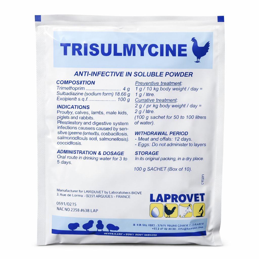 TRISULMYCINE – Poudre Soluble Anti-infectieuse 100g