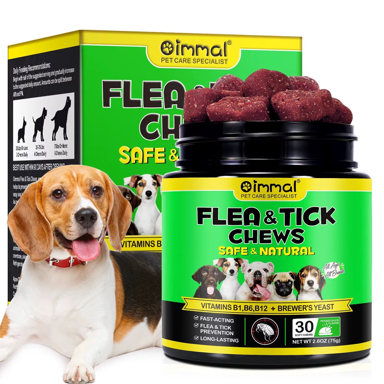 Friandises Anti-Puces & Tiques pour Chien – Sûr & Naturel