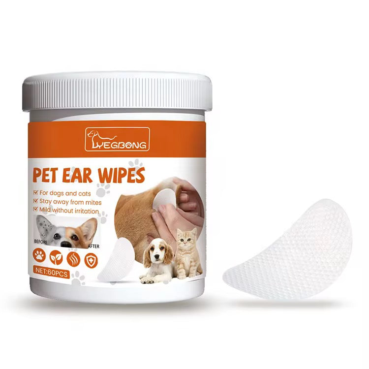 Lingettes Nettoyantes pour Oreilles de Chien et Chat – 60 pcs