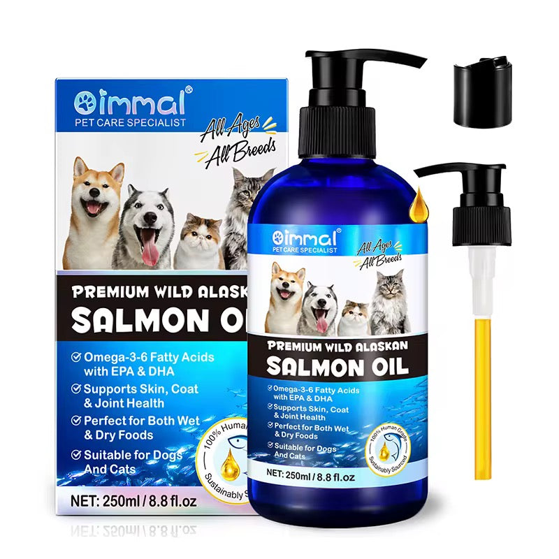 Huile de Saumon Sauvage d'Alaska Premium – Chiens & Chats 250ml
