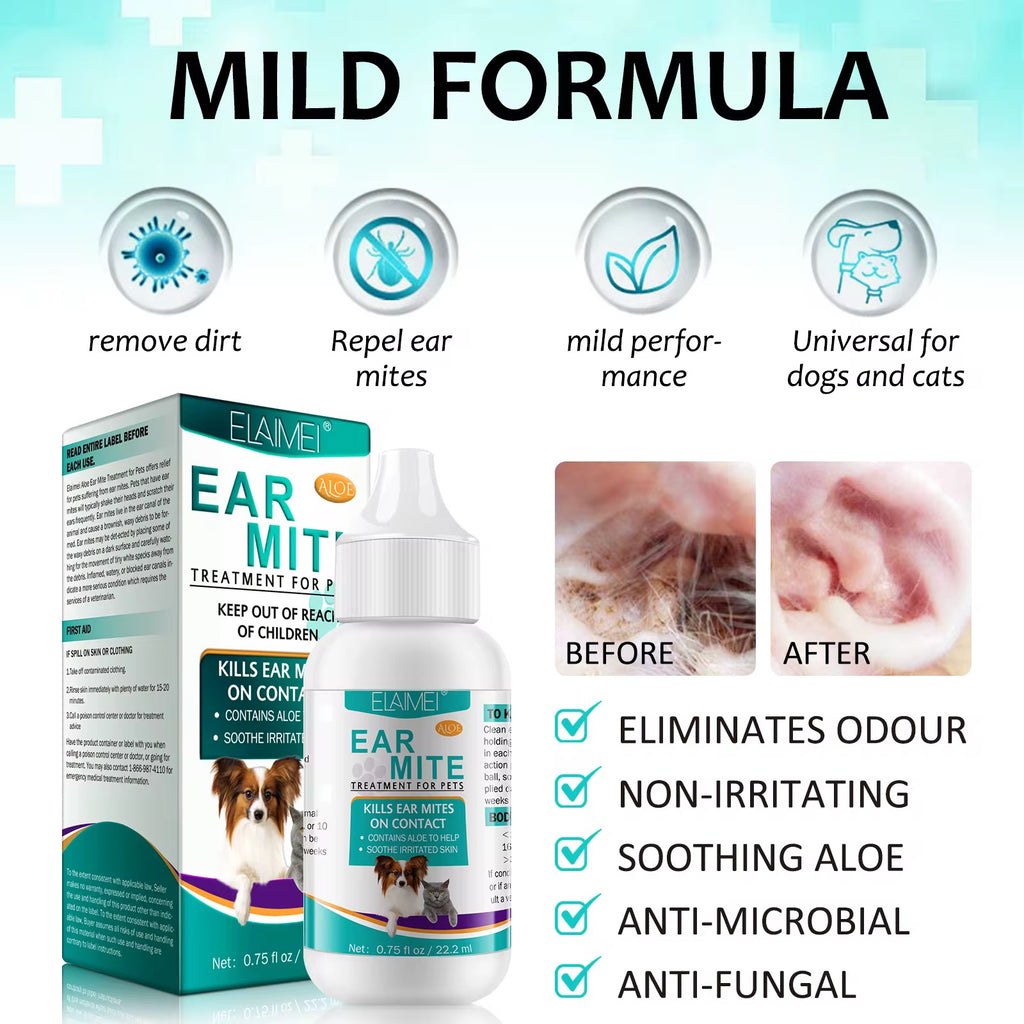 Anti-Acariens Auriculaires pour Chien et Chat – Soin Médical 22,2 ml