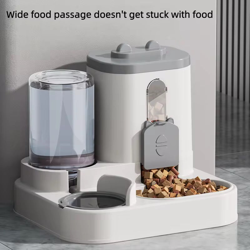 Distributeur automatique 2-en-1 nourriture et eau pour chats et chiens
