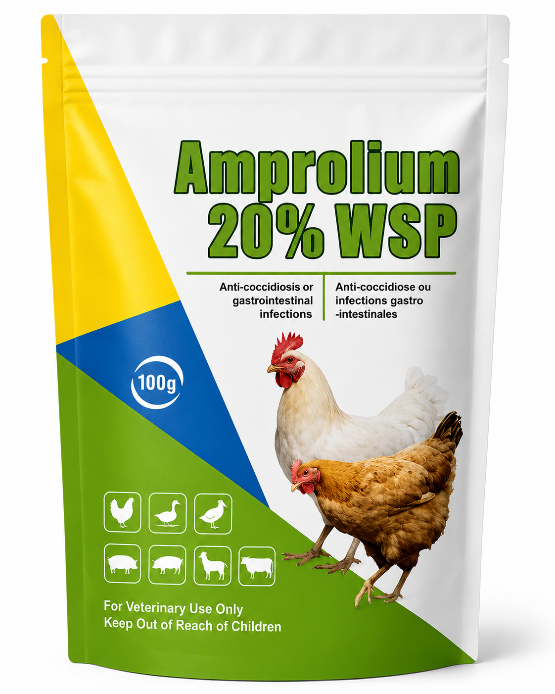 Amprolium 20% WSP (100g) – Anti-Coccidiose Vétérinaire