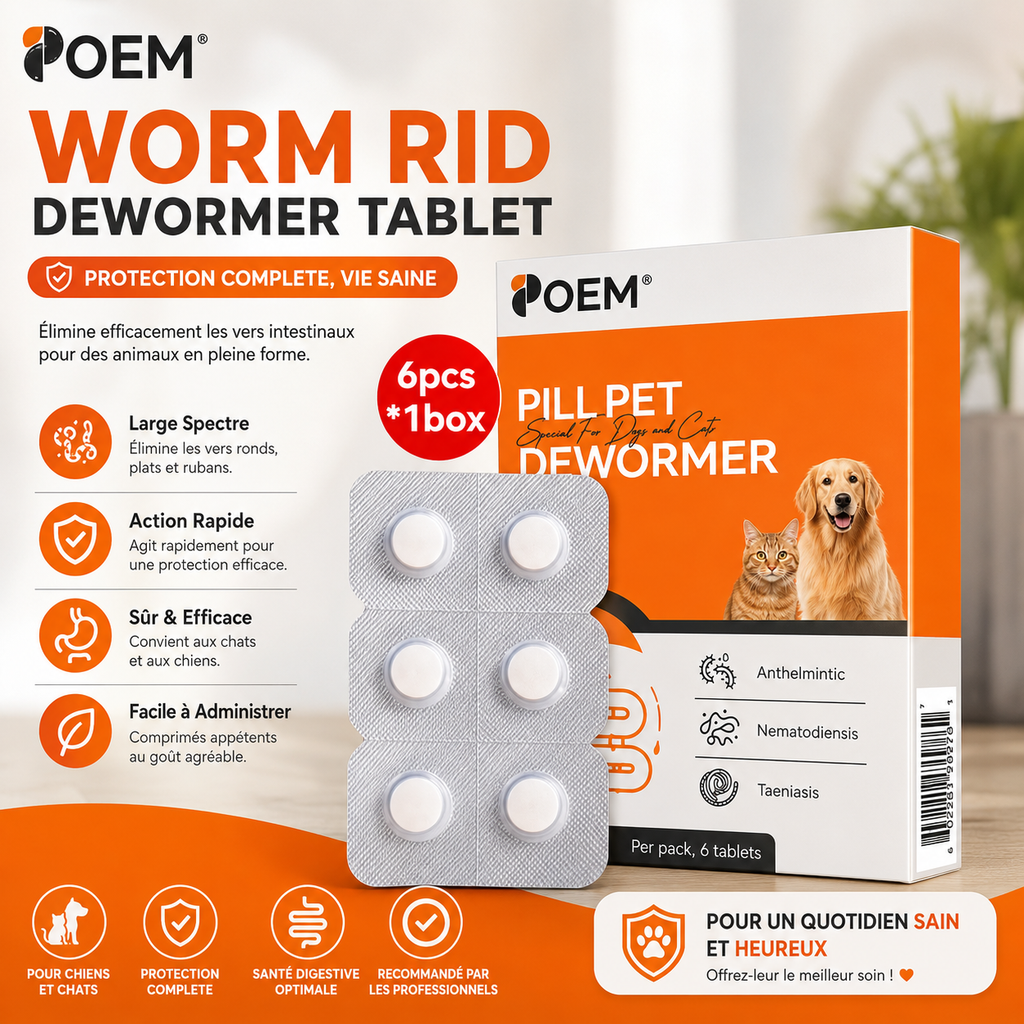Vermifuge–Comprimé Antiparasitaire pour Chiens et Chats