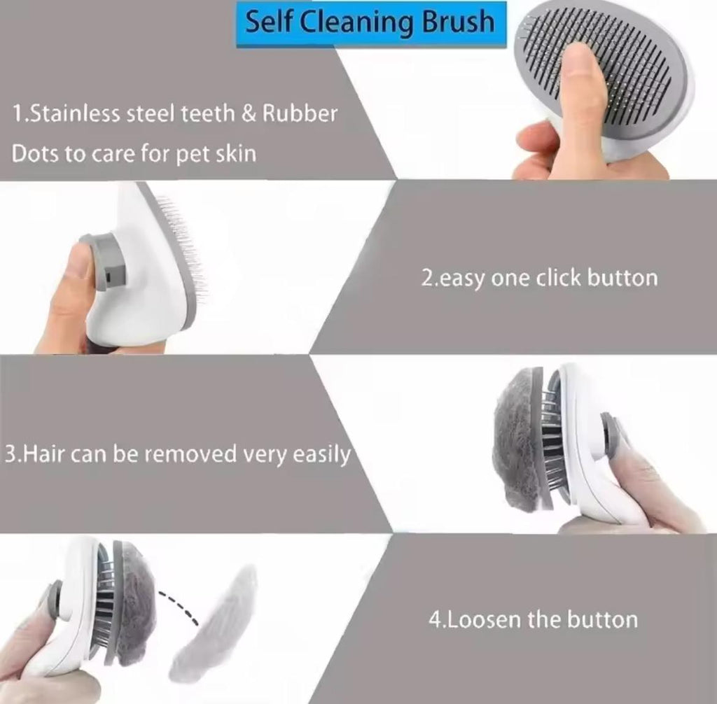 Brosse auto-nettoyante pour chiens et chats