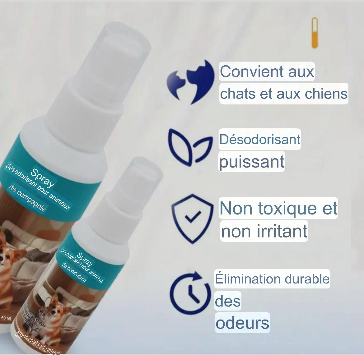 Spray Déodorisant Anti-Odeurs pour Chien et Chat –