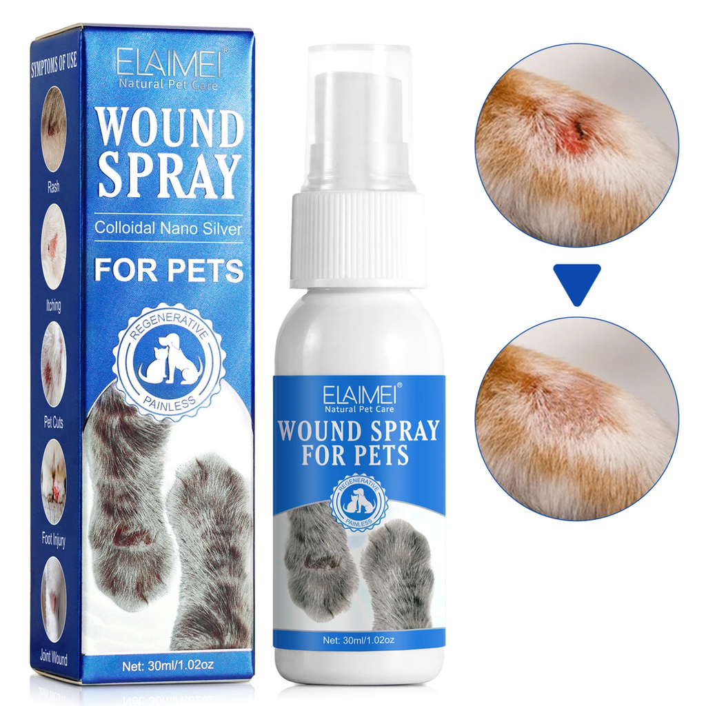 Spray Cicatrisant pour Animaux – ELAIMEI Colloïdal Nano Silver 30ml